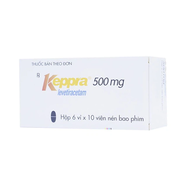 Thuốc Keppra 500mg  điều trị các cơn động kinh (6 vỉ x 10 viên)