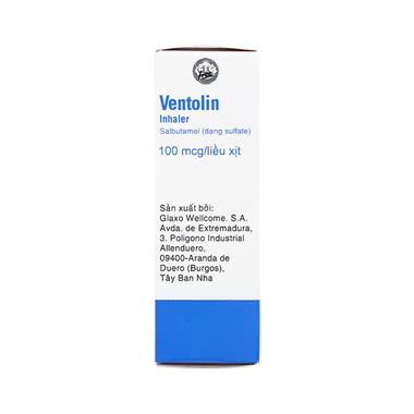 Thuốc xịt Ventolin 100mcg/liều giúp giãn cơ trơn phế quản (200 liều)