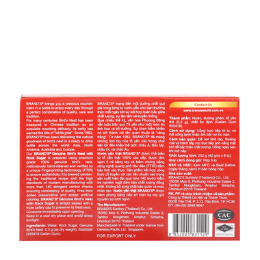Nước yến thật  Brand&#039;s (Lốc 6 lọ x 70g)