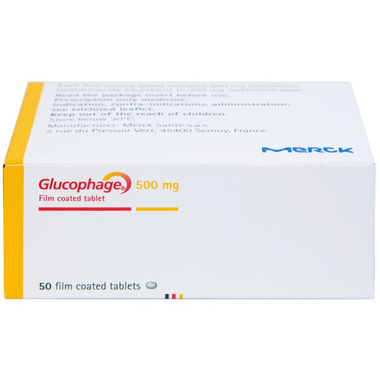 Thuốc Glucophage 500mg Merck điều trị đái tháo đường type 2 (5 vỉ x 10 viên)
