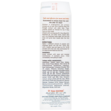 Dầu gội dược liệu Aladin Thái Dương điều trị chấy (30g)