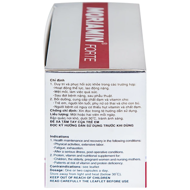Thuốc Moriamin Forte bổ sung acid amin và vitamin (10 vỉ x 10 viên)