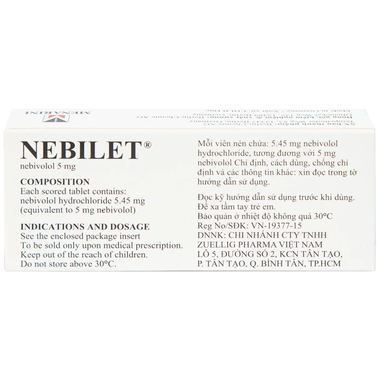 Thuốc Nebilet 5mg Menarini điều trị tăng huyết áp, suy tim mạn tính (14 viên)