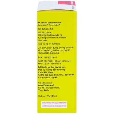 Thuốc Symbicort AstraZeneca điều trị hen suyễn, tắc phổi mãn tính (120 liều)