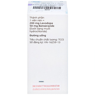 Thuốc Madopar 250mg điều trị bệnh Parkinson vô căn (30 viên)