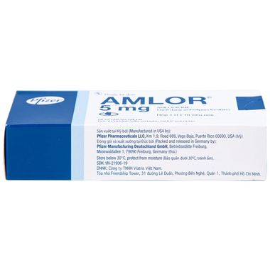 Thuốc Amlor 5mg Tab Pfizer điều trị tăng huyết áp (3 vỉ x 10 viên)