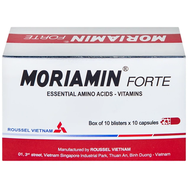 Thuốc Moriamin Forte bổ sung acid amin và vitamin (10 vỉ x 10 viên)