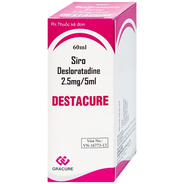 Thuốc Destacure 2.5mg/5ml trị viêm mũi dị ứng, mày đay (60ml)