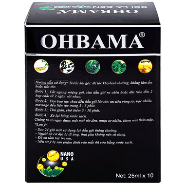 Dầu gội Ohbama thảo dược gội là đen (10 gói)