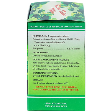 Thuốc Kim Tiền Thảo OPC trị sỏi đường tiết niệu, sỏi thận (100 viên)