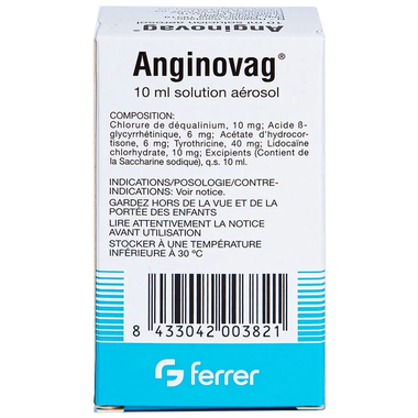 Thuốc xịt họng Anginovag điều trị viêm amidan, viêm hầu họng (10ml)