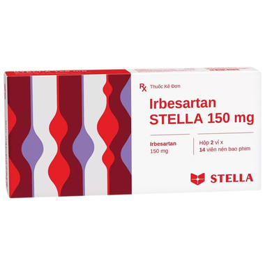 Thuốc Irbesartan Stella 150mg điều trị tăng huyết áp (2 vỉ x 14 viên)