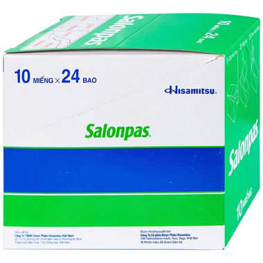 Cao dán Salonpas Hisamitsu hỗ trợ giảm đau, kháng viêm (Hộp lớn 10 miếng x 24 bao)