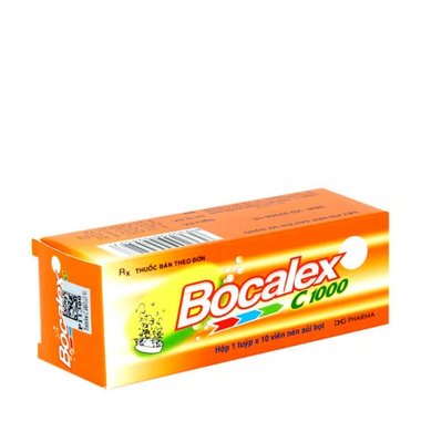Viên nén sủi bọt Bocalex C 1000 điều trị thiếu vitamin C tuýp 10 viên