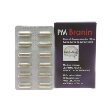 Thuốc PM Branin hỗ trợ cải thiện và duy trì chức năng não (5 vỉ x 12 viên)