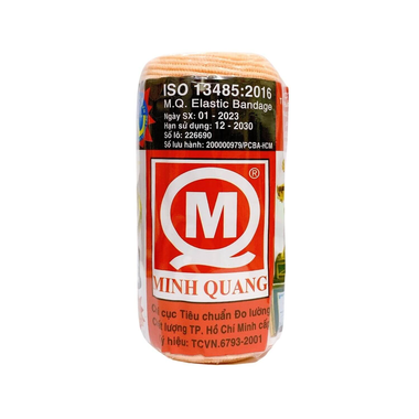 Băng thun 2 móc Minh Quang dùng để băng nén ép cầm máu, cố định khớp (8,4cm x 540cm)