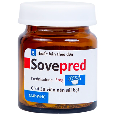 Thuốc Sovepred 5mg Mekophar chống viêm và ức chế miễn dịch (30 viên)