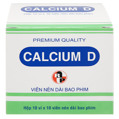 Thuốc Calcium D Robinson Pharma trị loãng xương, còi xương (10 vỉ x 10 viên)