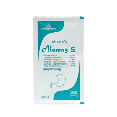 Thuốc Alumag-S điều trị viêm loét dạ dày, tá tràng (20 gói x 15g)