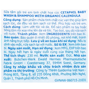 Sữa tắm cho bé gội Corine De Farme Baby Hair &amp; Body Wash cho mọi loại da (250ml)