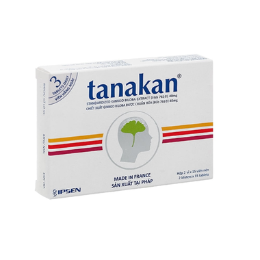 Thuốc Tanakan 40mg điều trị triệu chứng rối loạn nhận thức ở người lớn tuổi (2 vỉ x 15 viên)
