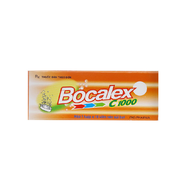 Viên nén sủi bọt Bocalex C 1000 điều trị thiếu vitamin C tuýp 10 viên