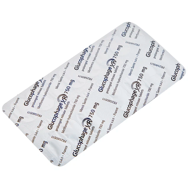 Thuốc Glucophage XR 750mg điều trị tiểu đường type 2 (2 vỉ x 15 viên)