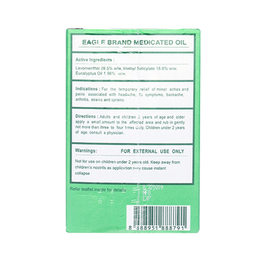 Dầu gió xanh Con Ó hỗ trợ giảm đau nhức, đau đầu, cảm cúm (12ml)