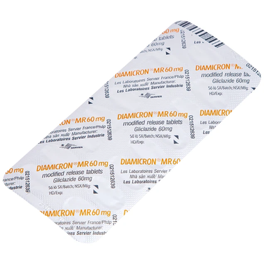 Thuốc Diamicron MR 60mg điều trị tiểu đường tuýp 2 (2 vỉ x 15 viên)