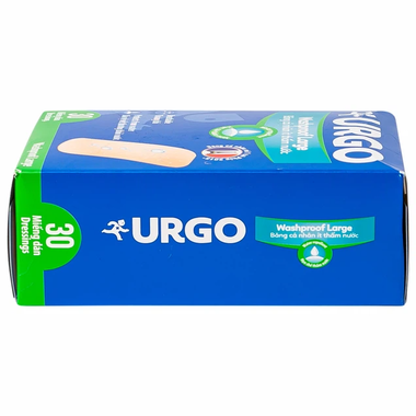 Băng cá nhân ít thấm nước Urgo Waterproof Large bảo vệ vết thương khỏi nước (30 cái)
