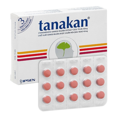 Thuốc Tanakan 40mg điều trị triệu chứng rối loạn nhận thức ở người lớn tuổi (2 vỉ x 15 viên)