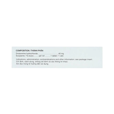 Thuốc No-Spa 40mg Sanofi điều trị co thắt cơ trơn (5 vỉ x 10 viên)
