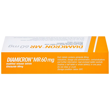 Thuốc Diamicron MR 60mg điều trị tiểu đường tuýp 2 (2 vỉ x 15 viên)