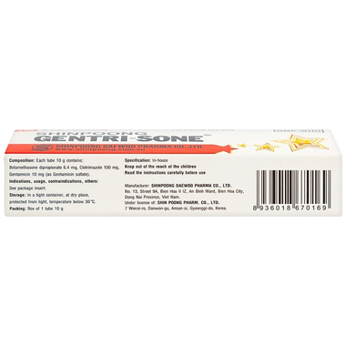 Thuốc Gentrisone ShinPoong Deawoo điều trị viêm da tiếp xúc, viêm da dị ứng (10g)