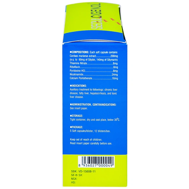 Thuốc Cigenol 200mg điều trị gan nhiễm mỡ, xơ gan (12 vỉ x 5 viên)