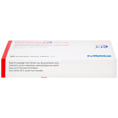 Thuốc Glucophage XR 750mg điều trị tiểu đường type 2 (2 vỉ x 15 viên)