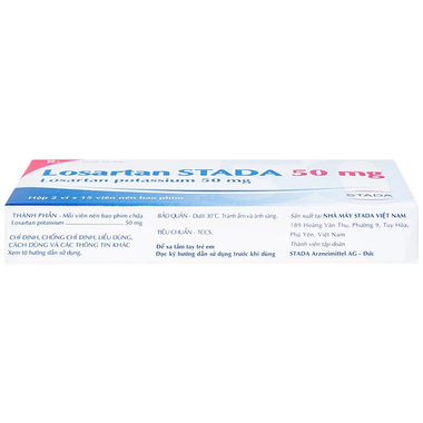 Thuốc Losartan Stada 50mg điều trị tăng huyết áp (2 vỉ x 15 viên)