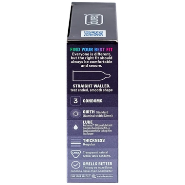 Bao cao su Durex Performa có gel bôi trơn giúp kép dài thời gian (3 cái)