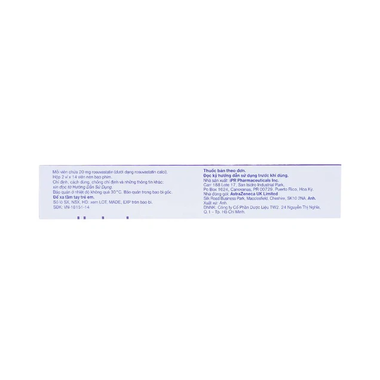 Thuốc Crestor 20mg điều trị rối loạn mỡ máu (2 vỉ x 14 viên)