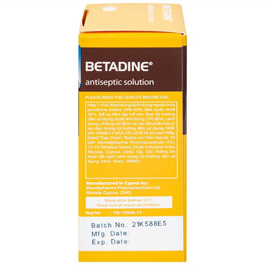 Dung dịch Betadine 10% sát trùng, sát khuẩn vết thương (30ml)