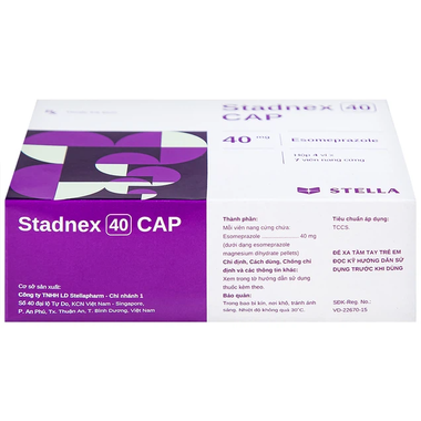 Thuốc Stadnex 40 CAP điều trị trào ngược dạ dày (4 vỉ x 7 viên)