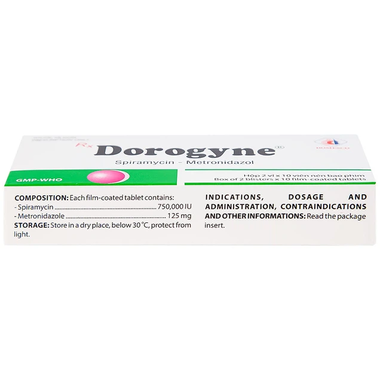 Thuốc Dorogyne Domesco điều trị nhiễm trùng răng miệng cấp (2 vỉ x 10 viên)