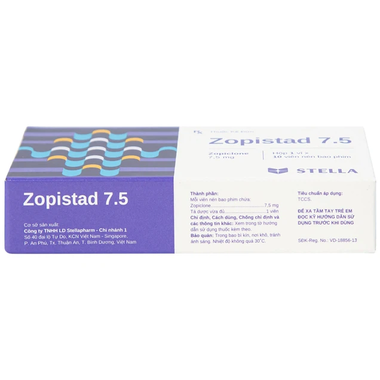 Thuốc Zopistad 7.5 Stella Pharm hỗ trợ điều trị chứng mất ngủ (10 viên)