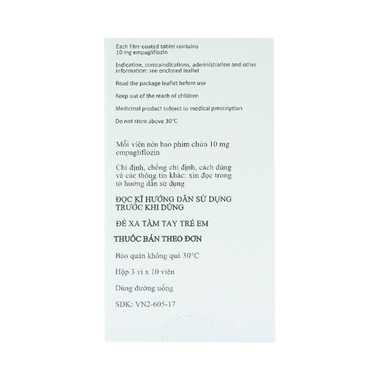 Thuốc Jardiance 10mg Boehringer điều trị đái tháo đường típ 2, suy tim, bệnh thận mạn