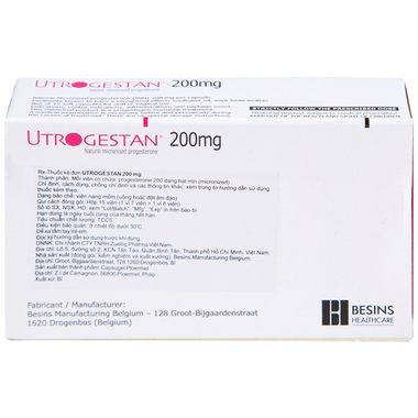 Thuốc Utrogestan 200mg điều trị các rối loạn do thiếu progesterone (15 viên)