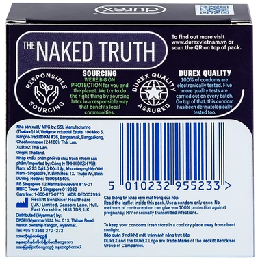 Bao cao su Durex Performa có gel bôi trơn giúp kép dài thời gian (3 cái)