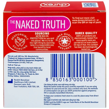 Bao cao su Durex Fetherlite 52mm siêu mỏng , độ bảo vệ cao (3 cái)
