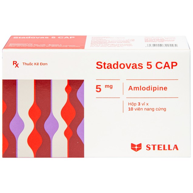 Thuốc Stadovas 5mg Cap Stella điều trị tăng huyết áp (3 vỉ x 10 viên)