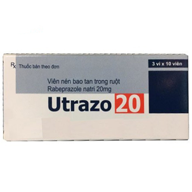 Thuốc UTRAZO 20mg  điều trị viêm loét dạ dày, tá tràng (30 viên)