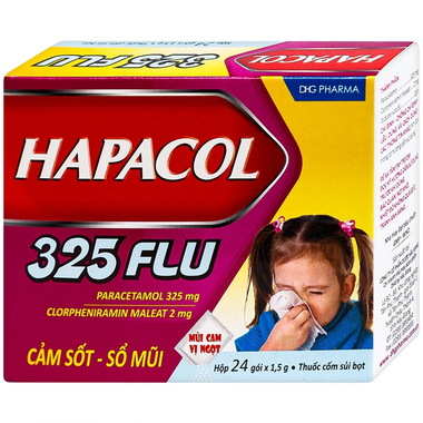 Thuốc Hapacol 325 Flu DHG giúp giảm cảm, sổ mũi (24 gói)
